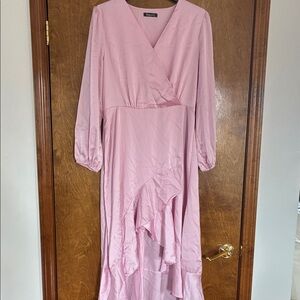 Fashion Blush Pink Long Sleeve Dress